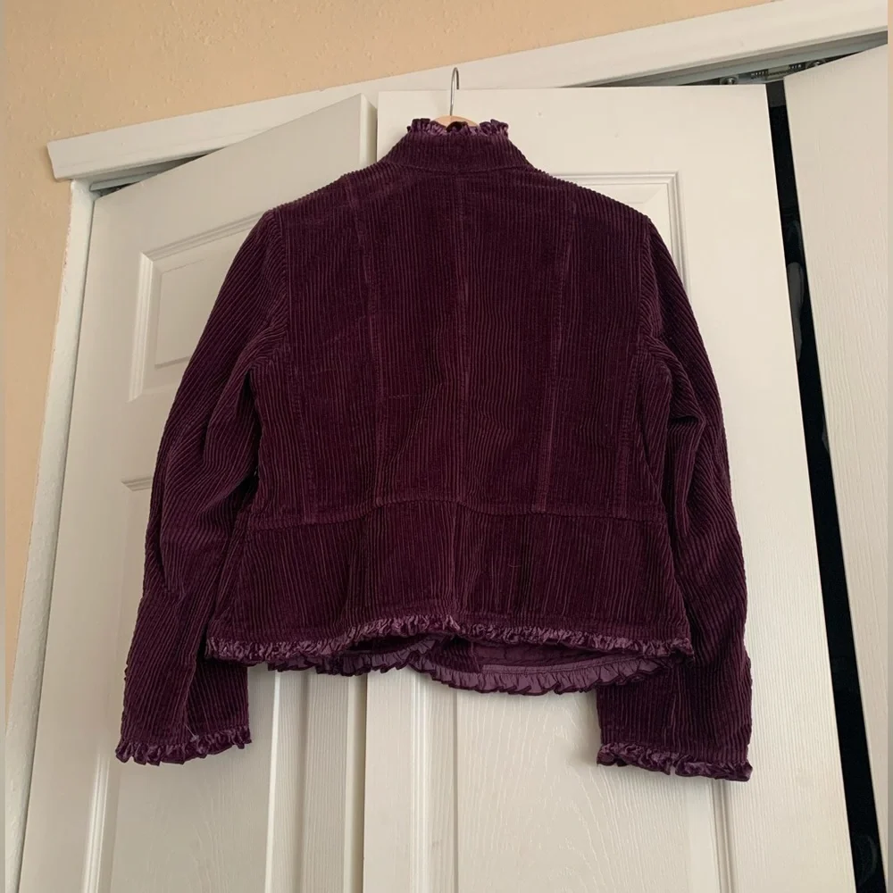 Witchy/ Gilmore girls vibes J.Jill  boho purple ruffle blazer - Picture 6 of 9